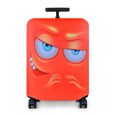 Чехол на чемодан L "Эмоции" оранж.