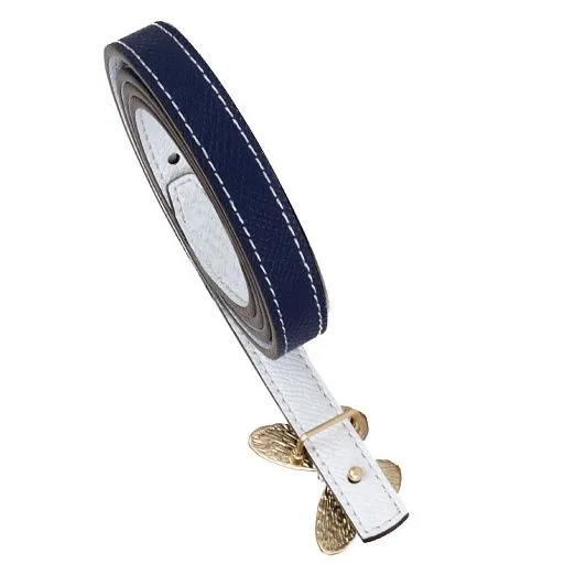 Ремень W-01-1.4 бел/син. нат.кожа CS