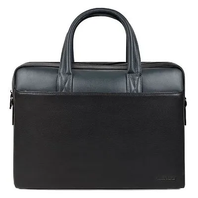 Портфель HT-3888-1 черн/синий натуральная кожа