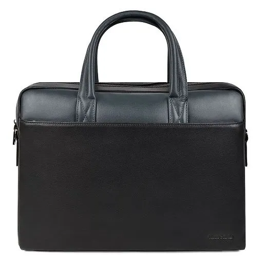 Портфель HT-3888-1 черн/синий натуральная кожа
