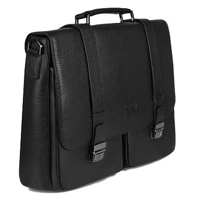 Портфель HT-9367-1 черный нат.кожа