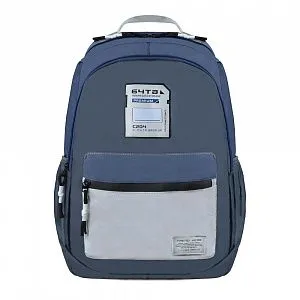 Ранец BG-2383 сер/синий текстиль