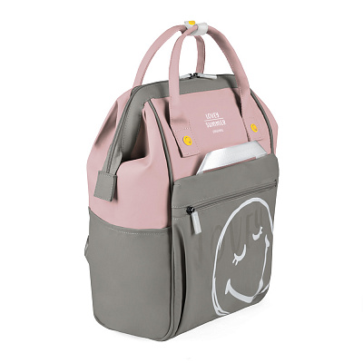 Рюкзак жен GH-009-1 сер/розовый текстиль